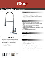2013 Zuri Culinary Faucet Sell Sheet Cover Thumbnail